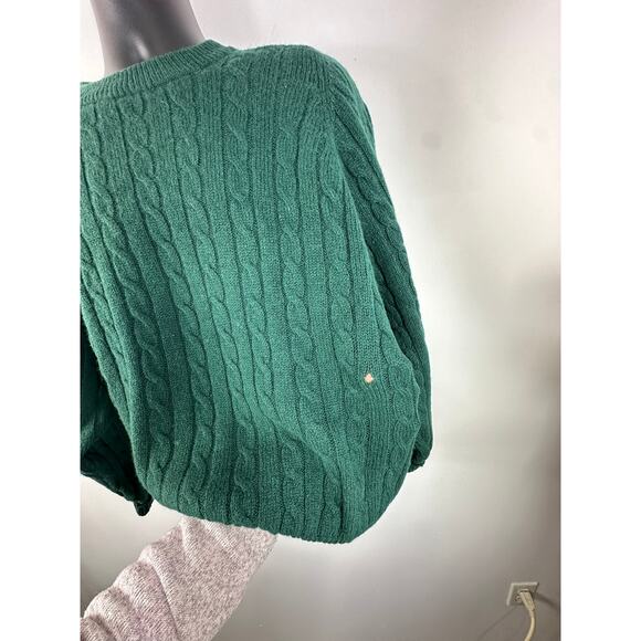 Bowen & Wright Shetland Wool Green Knit Crewneck Sweater Size Large - Picture 6 of 10